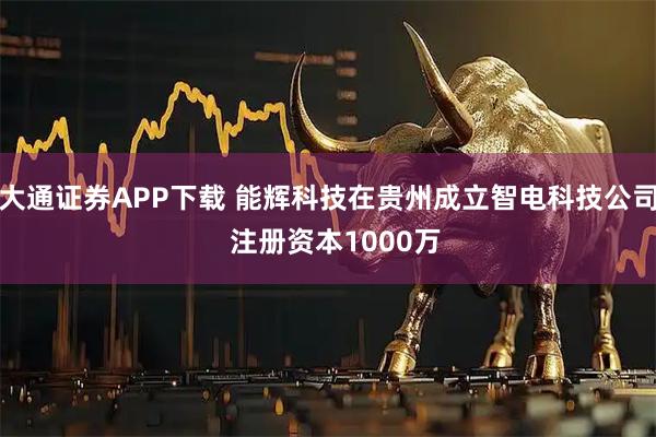 大通证券APP下载 能辉科技在贵州成立智电科技公司  注册资本1000万